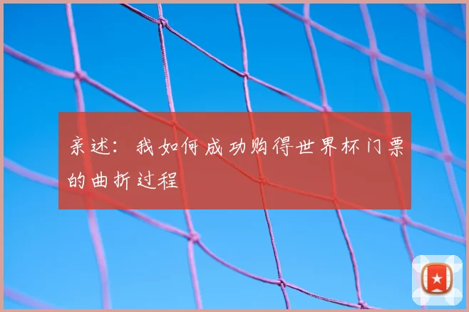 亲述：我如何成功购得世界杯门票的曲折过程